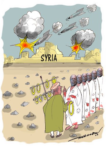 Cartoon: CAUSALITIES of BRUTALITY (medium) by kar2nist tagged syria,war,chemical,weapons