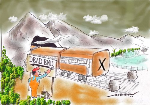 Dead End By kar2nist | Business Cartoon | TOONPOOL