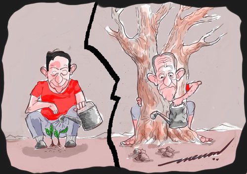 Hazards of tree planting By kar2nist | Nature Cartoon | TOONPOOL