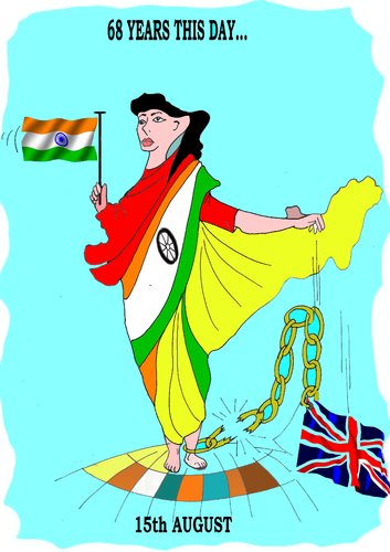 Indian Independence Day By kar2nist | Politics Cartoon | TOONPOOL