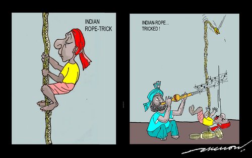 Indian rope trick By kar2nist, Media & Culture Cartoon
