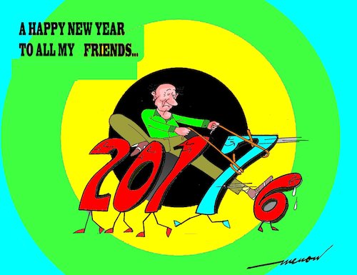 Cartoon: New Year Greetings (medium) by kar2nist tagged greetings,new,year