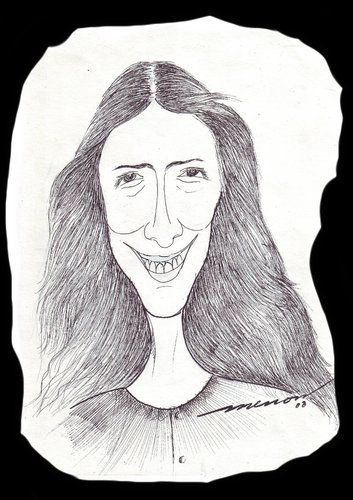 Cartoon: Nicoleta Ionescu (medium) by kar2nist tagged blackandwhite,caricature,toonpool,editor,ionescu,nicoleta