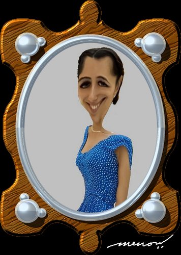 Cartoon: Niki in the hole of Frame (medium) by kar2nist tagged caricature,ionescu,nicoleta,niki