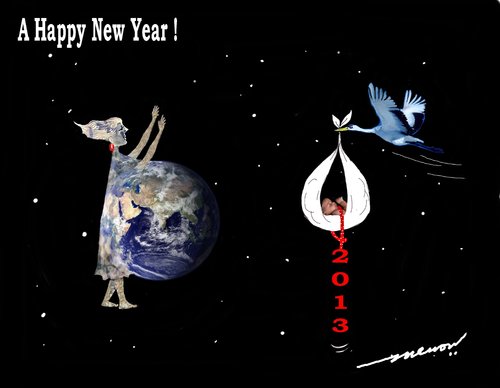 Cartoon: One more delivery (medium) by kar2nist tagged new,year,2013,greetings,delivery