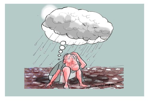Cartoon: Rainmakers (medium) by kar2nist tagged rain,thining,cloud