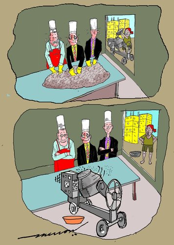 Cartoon: takes the cake (medium) by kar2nist tagged cake,mixing,xmas,hotels,concretemixing