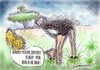 Cartoon: A Smart Ostrich... (small) by kar2nist tagged ostrich,cheeta,african,plains,prey,and,predator