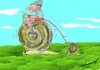 Cartoon: fastest penny farthing (small) by kar2nist tagged cycles,pennyfarthing,pertol,costs,snails,indianinventions
