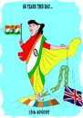 Cartoon: Indian Independence Day (small) by kar2nist tagged india,independence,colonial,rule