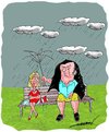 Cartoon: marital bliss (small) by kar2nist tagged marriage,umbrella,wife,husband,bliss,rain