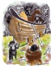 Cartoon: Noah has a puncture (small) by kar2nist tagged noah,arc,puncture,tyre,wheels,flood,snimsls,flat