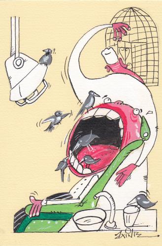 Cartoon: bird dentist (medium) by axinte tagged axi