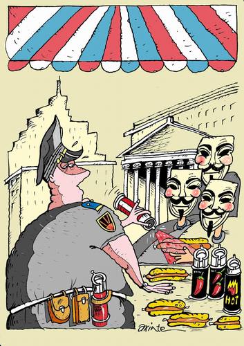 Cartoon: wall street food (medium) by axinte tagged wall,street