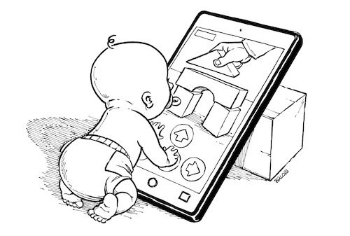 Cartoon: Frühbegabung (medium) by Bülow tagged computer,kinder,kids,children,play,game,baby,erziehung,pädagogik,frühbegabung,begabung,wunderkind,kind,kinder,baby,bauklotz,videospiel,computerspiel,computer,pc,spiel,spielen