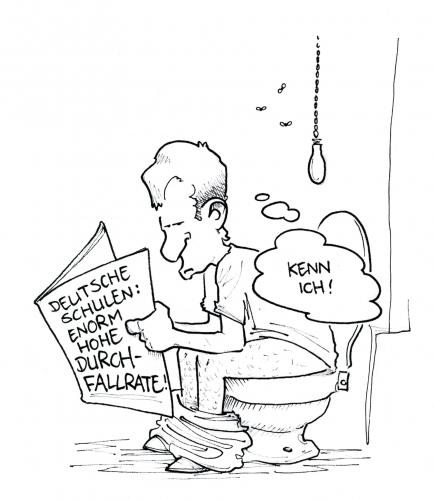 Cartoon: Parallelen im Chefsessel. (medium) by Bülow tagged guter,geschmack,toilet,wc,toilette,taste,durchfall,schule,bildung,pisa studie,toilette,klo,clo,pisa,studie