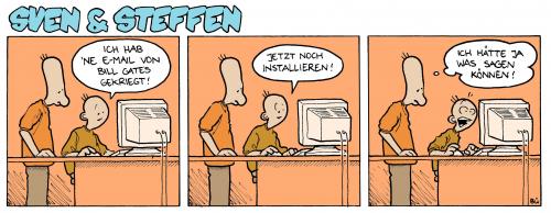 Cartoon: Sven und Steffen (medium) by Bülow tagged spam,computer,internet