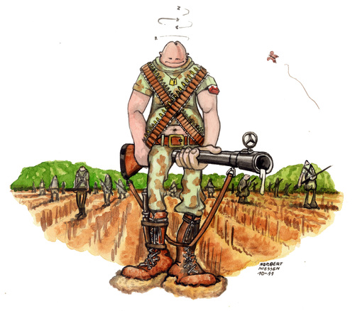 Cartoon: Il cacciatore (medium) by Niessen tagged hunter,gun,danger,kill,butterfly,jäger,gewehr,gefahr,töten,schmetterling,cacciatore,fucile,pericolo,uccidere,farfalla