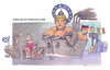 Cartoon: Brexit (small) by Niessen tagged merkel,königin,schottisch,italienisch,renzi,krieg,europa,fahnen,kanonen