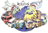 Cartoon: eat the world (small) by Niessen tagged world eat hunger cars planes welt essen autos flugzeuge mondo fame mangiare macchine