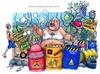 Cartoon: Land of fire (small) by Niessen tagged garbage waste toxic fire italy south campania mozzarella fruits farmer supermarket