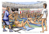 Cartoon: male nightmare (small) by Niessen tagged donne stadio sport prestazioni vincitore women stadium performance winner frauen leistung gewinner