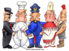 Cartoon: nostra cosa vostra (small) by Niessen tagged mafia,cuoco,poliziotto,prete,punk,tasca,busta