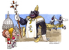 Cartoon: Papa nero (small) by Niessen tagged san pietro vaticano chirichetto papa nero gorilla suore pope black ape vatikan papst schwarz nonnen affe