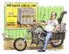 Cartoon: Piu fuoco con la Lira (small) by Niessen tagged money,euro,lira,krise,ofen,motorrad,custom,stufa,soldi