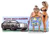 Cartoon: Saluti dalla Maremma (small) by Niessen tagged invidia,cartolina,rollsroyce,macchina,donna,estate,vacanze,envy,postcard,machinery,woman,summer,holidays,neiden,postkarte,auto,frau,sommer,urlaub