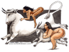Cartoon: Sognando Europa (small) by Niessen tagged toro donna capra cavalcare mitologia bull woman goat ride mythology stier frau ziege reiten mythologie