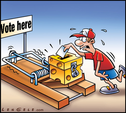 Cartoon: Elections (medium) by Carayboo tagged elections,vote,poll,government,obama,romney,state,land,president,minister,leader,people,lengele