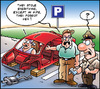 Cartoon: Car stolen (small) by Carayboo tagged car,theft,wreck,object,insurance,mother,wife,cop,parking
