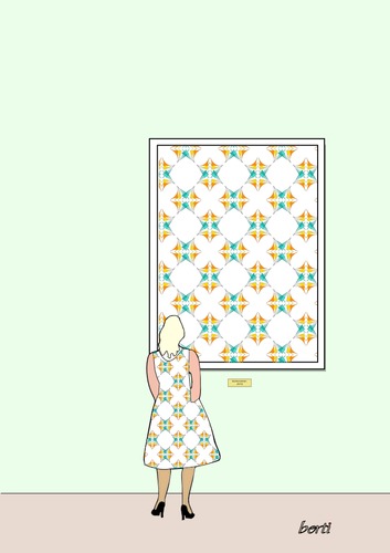 Cartoon: Kunst ? (medium) by berti tagged kleid,kunst,kopie,plagiat,dress,art,copy,inkscape