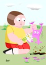 Cartoon: Huch ?! (small) by berti tagged blumen,pflücken,pick,flowers,alien,inkscape