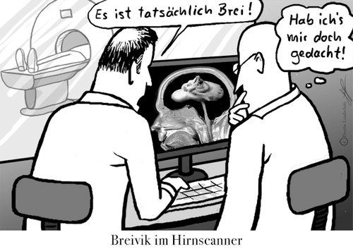 Cartoon: Breivik im Hirnscanner (medium) by Mistviech tagged terror,attentäter,attentate,norwegen,breivik