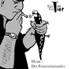 Cartoon: Der Feuersalamander (small) by Mistviech tagged tiere natur feuersalamander zigaretten anzünden feuer feuerzeug