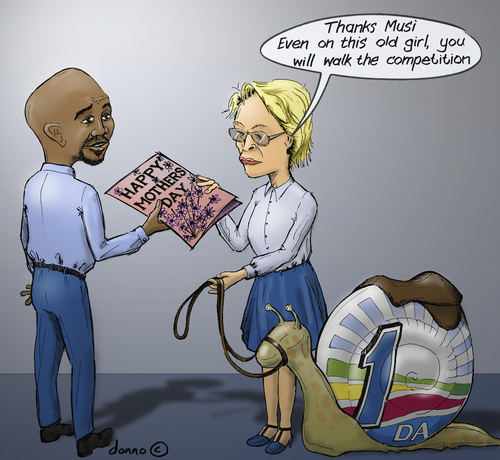 Cartoon: Handing over the reins (medium) by donno tagged da,helen,zille,mmusi,maimane