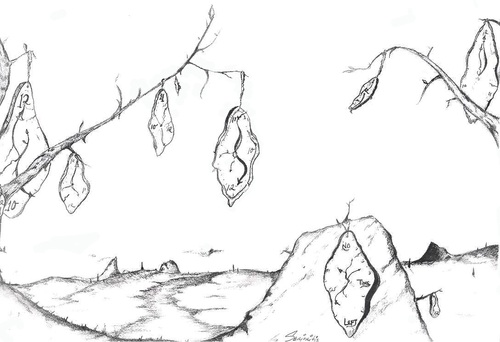 Cartoon: Senioritis (medium) by Zachary tagged clocks,salvador,dali,trees,abstract,weird,senior,time