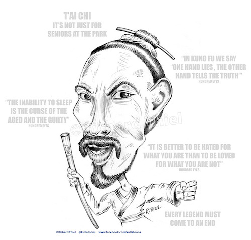 Cartoon: Hundred Eyes Tom Wu Marco Polo (medium) by kullatoons tagged hundred,eyes,tom,wu,marco,polo,kung,fu,martial,arts,tai,chi