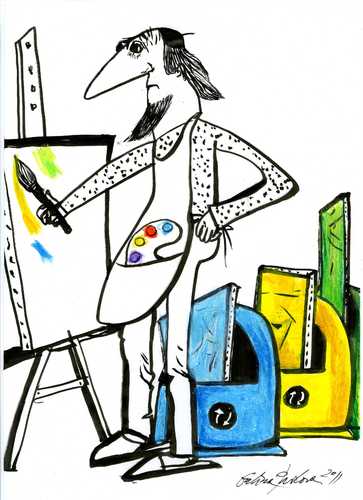 Cartoon: Painter (medium) by galina_pavlova tagged painting