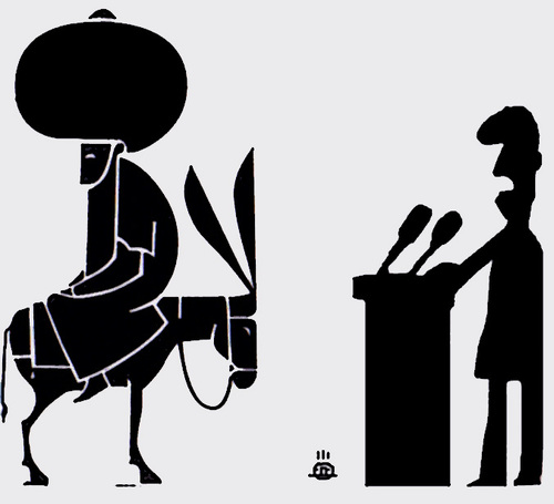 Cartoon: Nasredin and politic (medium) by drljevicdarko tagged nasredin
