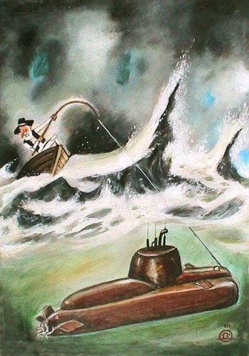 Cartoon: old man and the sea (medium) by drljevicdarko tagged fishing