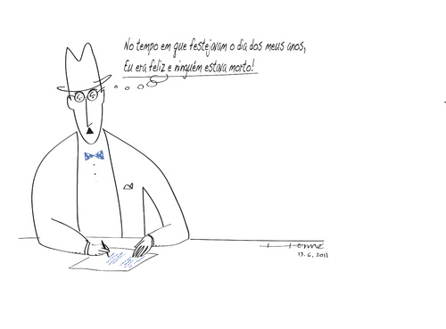 Cartoon: FERNANDO PESSOA 123 YEARS (medium) by Herme tagged fernando,pessoa,poet,poetry