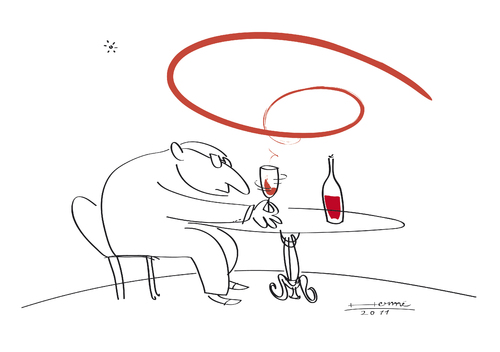 Cartoon: giroWine (medium) by Herme tagged pub,bar,wine