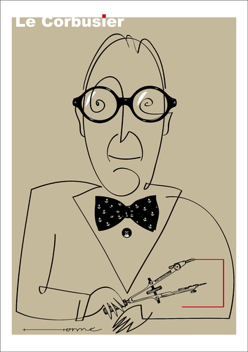 Cartoon: Le Corbusier (medium) by Herme tagged corbusier,le,le corbusier,designer,architektur,le,corbusier