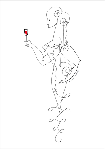 Cartoon: olivia drink (medium) by Herme tagged drink,vine,drink,vine