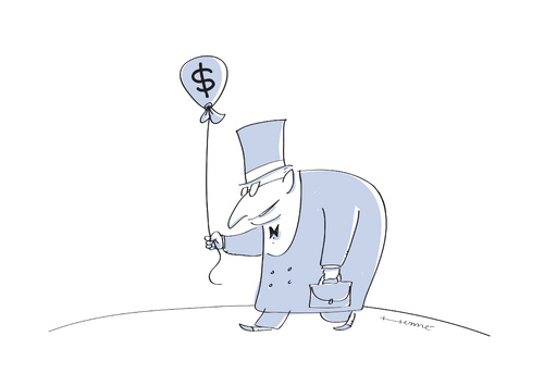 Cartoon: top-hat (medium) by Herme tagged money,banks