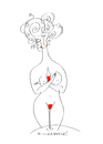 Cartoon: bacante (small) by Herme tagged woman wine