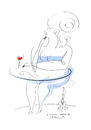 Cartoon: Frau in Blau (small) by Herme tagged woman,wine